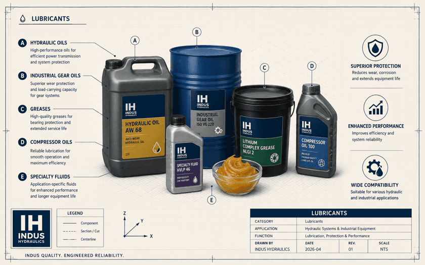 Lubricants — hydraulic oils, gear oils, greases, compressor oils and specialty fluids